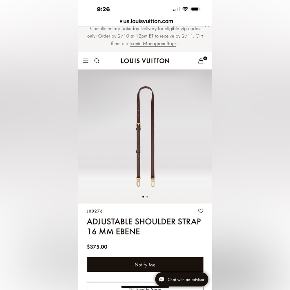 LV adjustable shoulder strap